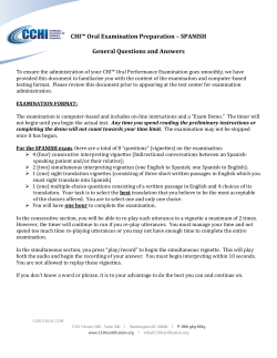 SPANISH CHI&trade; Oral Examination Preparation Information