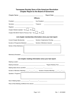 Tennessee Society Sons of the American Revolution Chapter