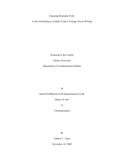 Exposing Romantic Folly: Comic Performance in Mark Twain`s