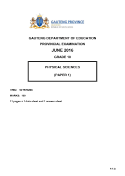Gr 10 Physical Sciences P1