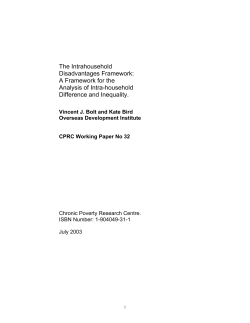 The Intrahousehold Disadvantages Framework