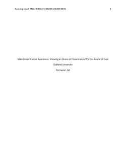 Running head: MALE BREAST CANCER AWARENESS 1 Male