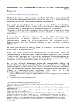 Demokratie - Prof. Dr. Uwe HOLTZ: STARTSEITE