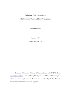Preferential Trade Liberalization