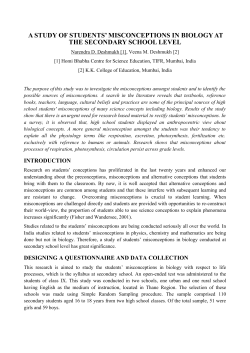 a study of students` misconceptions in biology - hbcse
