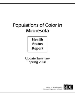 Populations of Color Health Status Report, Spring 2008 (PDF:158KB