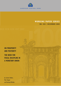 On prosperity and posterity: the need for fiscal discipline in a