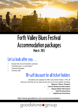 Forth Valley Blues Festival Accommodation packages
