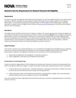 Selective Service Requirement for Student Financial Aid Eligibility