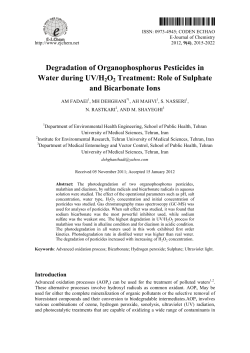 Degradation of Organophosphorus Pesticides in Water
