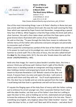 Doors of Mercy 4th Sunday in Lent 6 March