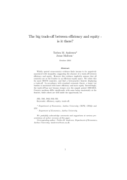 The big trade-off between efficiency and equity - is it there?