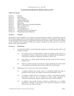 accelerated benefits model regulation