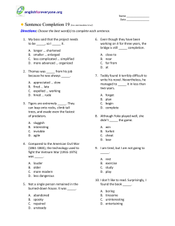 Sentence Completion 19