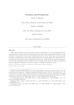 Products and Productivity