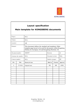 Layout specification Main template for KONGSBERG documents