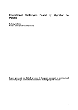 Educational Challenges Posed by Migration to Poland