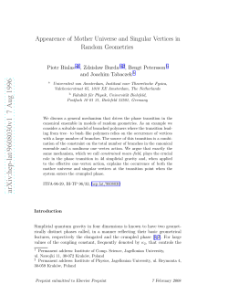Appearence of Mother Universe and Singular Vertices in Random