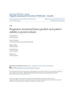 Respiratory treatment history predicts suck pattern stability in