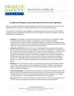 Foodborne Pathogens Associated with Fresh Fruits and Vegetables