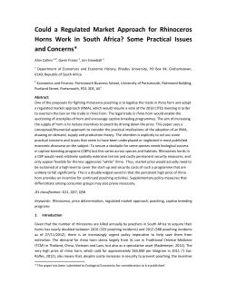 Could a Regulated Market Approach for Rhinoceros Horns Work in