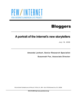 Bloggers - Pew Internet