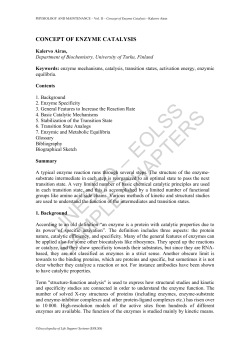 Concept of Enzyme Catalysis