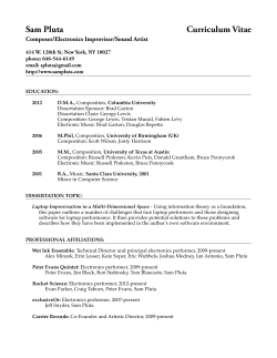 Sam Pluta Curriculum Vitae