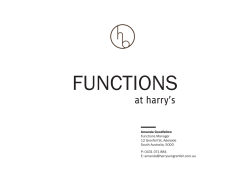 functions package - Harry`s Bar on Grenfell