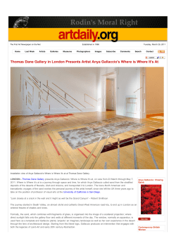 Thomas Dane Gallery in London Presents Artist Anya Gallaccio`s