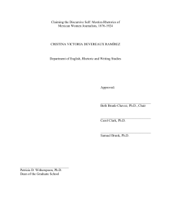 Claiming the Discursive Self: Mestiza Rhetorics of Mexican Women