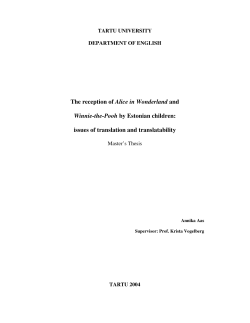 The Reception of Alice in Wonderland and Winnie-the