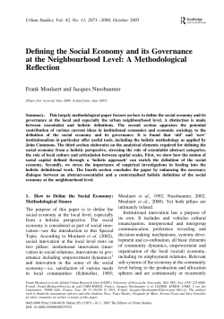 Defining the Social Economy and its