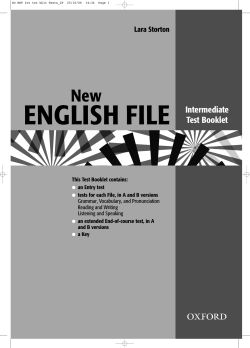 New ENGLISH FILE Intermediate Test Booklet
