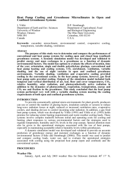 Heat Pump Cooling and Greenhouse Microclimates in Open and