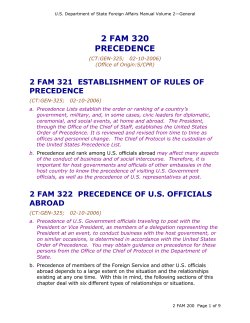 2 FAM 320 Protocol, Precedence, and