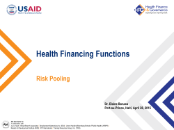 Health Financing Functions - The Health Finance and Governance