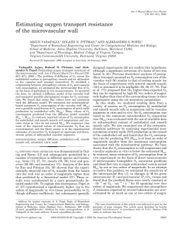 Estimating oxygen transport resistance of the microvascular wall