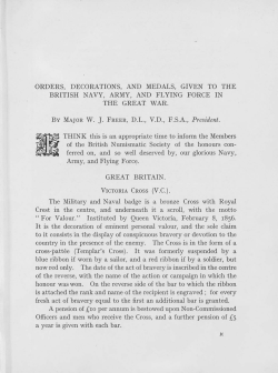 Orders, decorations and medals given to the British Navy, Army, and