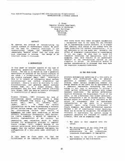 Reconstructing a Visible Sufface