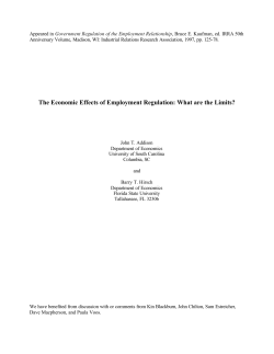 The Economic Effects of Employment Regulation