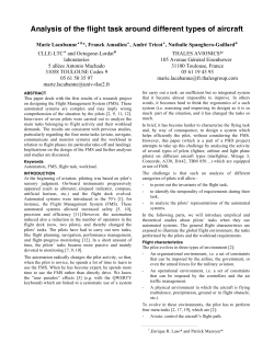 Analysis of the flight task around different types of