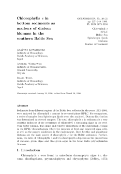 Chlorophylls c in bottom sediments as markers of diatom biomass in