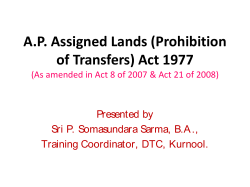 AP Assigned Lands (Prohibition of Transfers) Act 1977