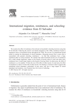 International migration, remittances, and schooling: evidence from El