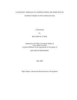 A HUMANIST APPROACH TO UNDERSTANDING THE MIGRATION