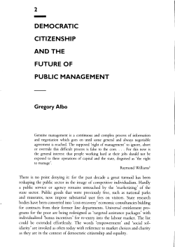 Democratic Citizenship and the Future of Public
