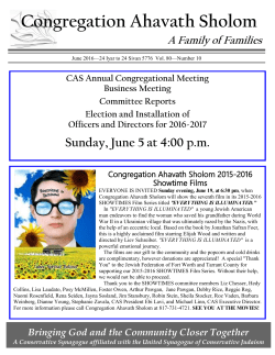 June 2016 - Congregation Ahavath Sholom