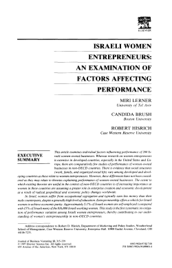 ISRAELI WOMEN ENTREPRENEURS: AN EXAMINATION OF