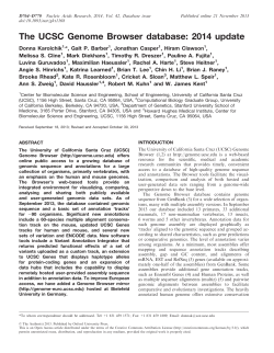 The UCSC Genome Browser database: 2014 update